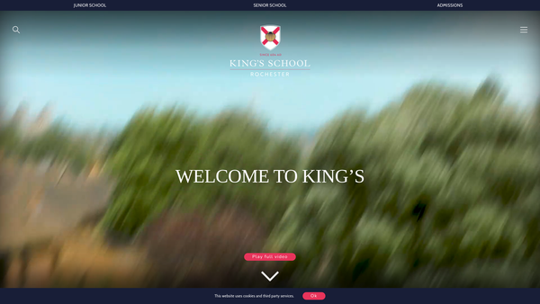Screenshot of the King's School, Rochester website