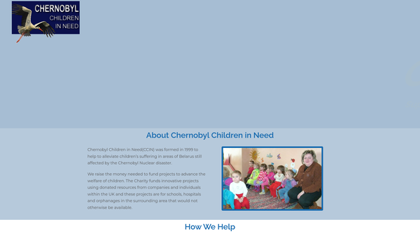 Screenshot of the Chernobyl Children In Need website
