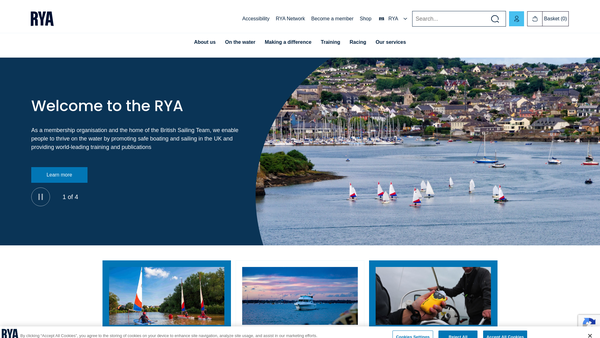 Screenshot of the The Rya Foundation website