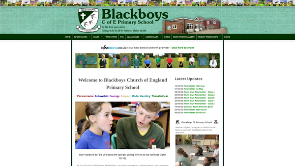 Screenshot of the Blackboys CE School PTA website