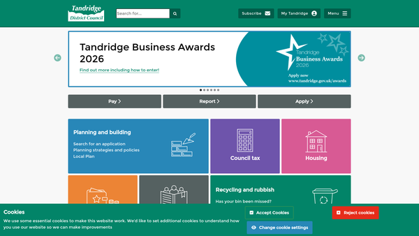 Screenshot of the King George's Field, Oxted (Bushey Croft) website