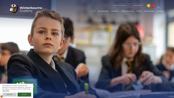 Screenshot of the Friends Of Winterbourne International Academy website