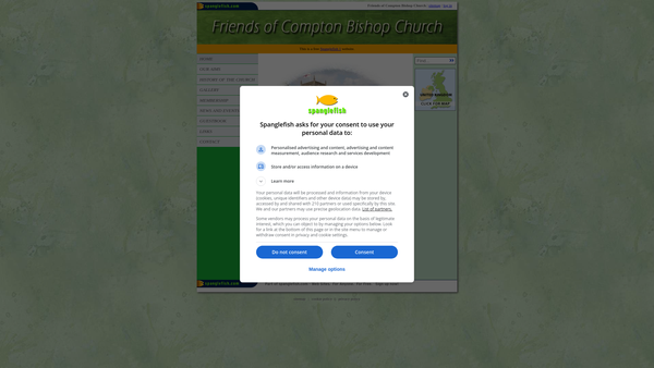 Screenshot of the Friends Of Compton Bishop Church website