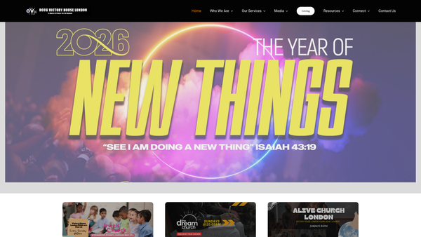 Screenshot of the Redeemed Christian Church Of God ('Rccg') Victory House website