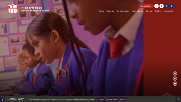 Screenshot of the High Wycombe C.E. School Fund website