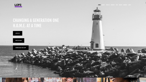 Screenshot of the Lighthouse Christian Faith Centre website