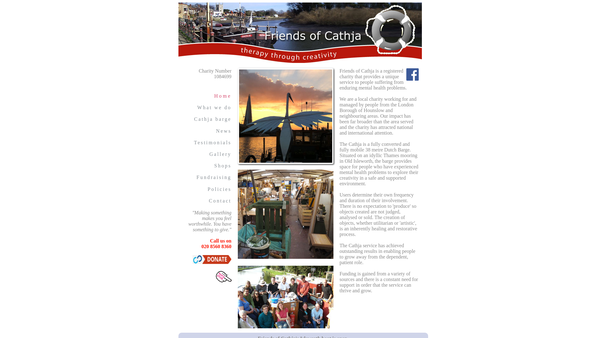 Screenshot of the Friends Of Cathja website