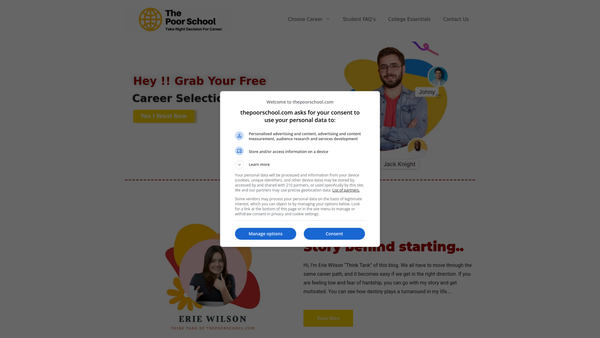 Screenshot of the The Poor School website