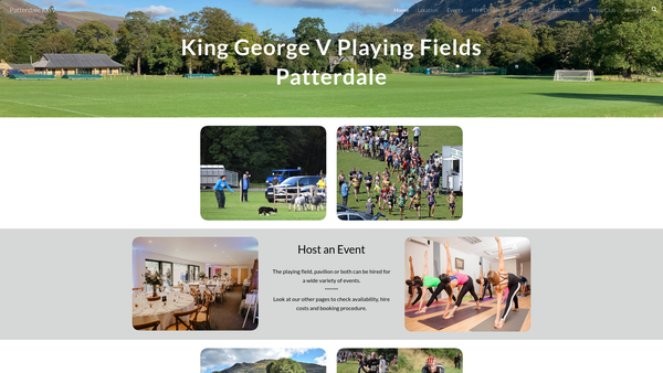 Screenshot of the Patterdale King George V Playing Field website