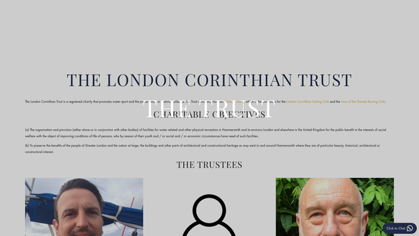 Screenshot of the London Corinthian Trust website