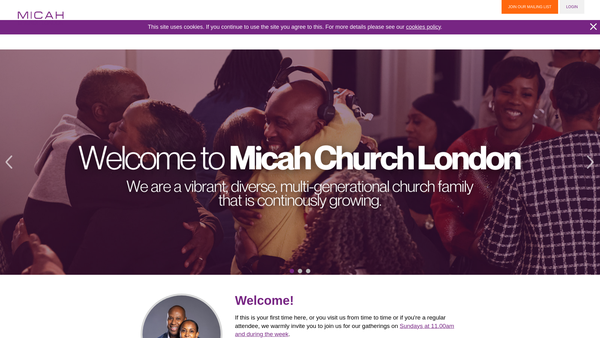 Screenshot of the Micah Christian Ministries website
