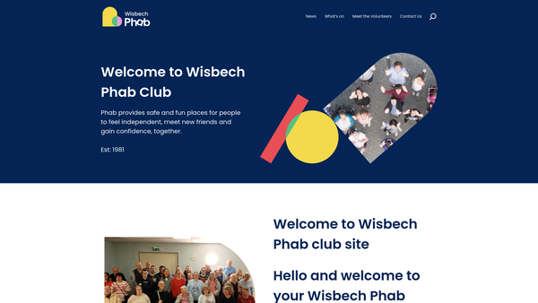 Screenshot of the Wisbech Phab Club website