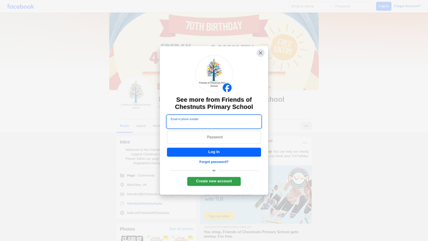 Screenshot of the Friends Of Chestnuts website