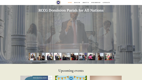 Screenshot of the Redeemed Christian Church Of God - (Rccg) Dominion Parish Hounslow website