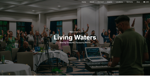 Screenshot of the Living Waters Foursquare Church website