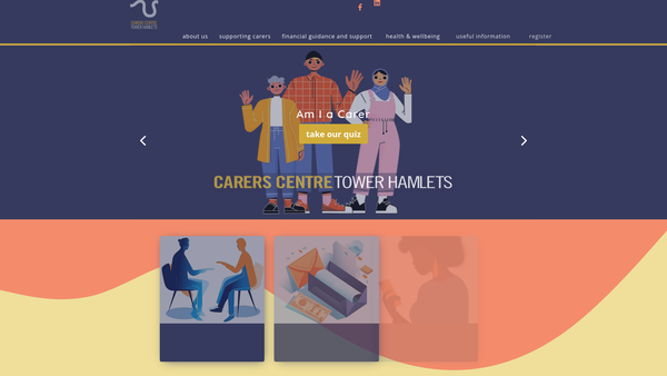 Screenshot of the The Carers Centre website