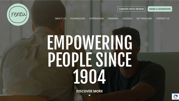 Screenshot of the Renew Counselling website