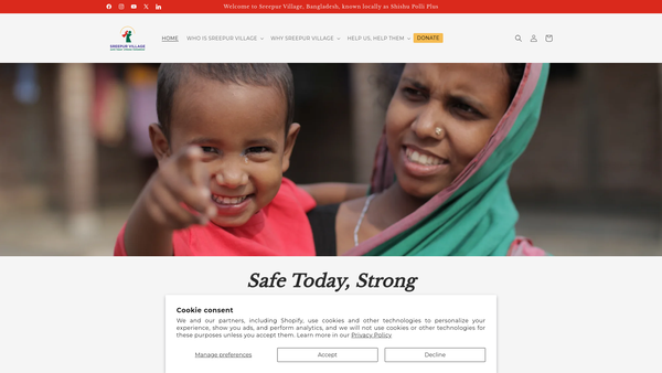 Screenshot of the The Sreepur Village, Bangladesh website