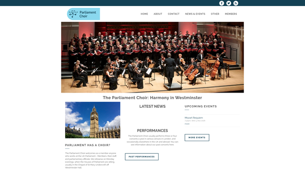 Screenshot of the The Parliament Choir website