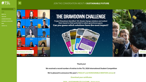 Screenshot of the Trust For Sustainable Living website