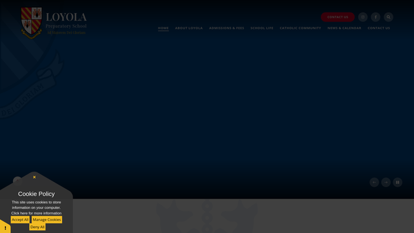 Screenshot of the The Loyola Preparatory School website