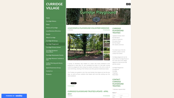 Screenshot of the Curridge Playground website