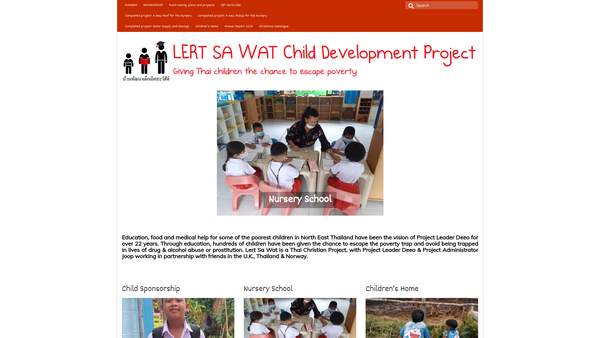 Screenshot of the Lert Sa Wat Child Development Project website