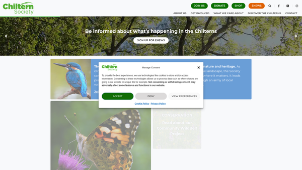 Screenshot of the The Chiltern Society website