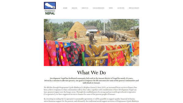 Screenshot of the Development Nepal website