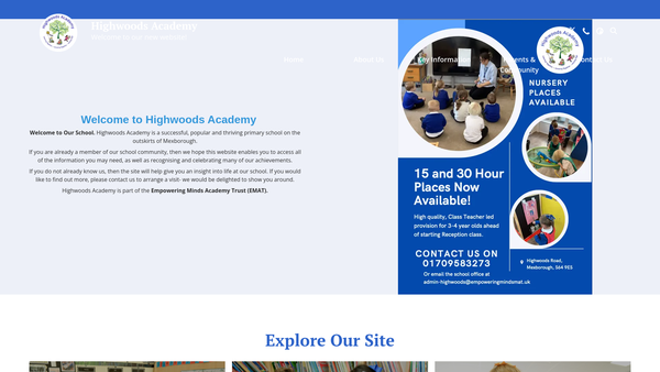 Screenshot of the Mexborough Highwoods Primary School Fund website