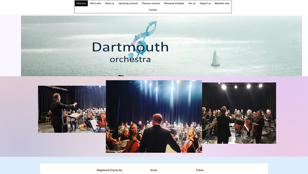 Screenshot of the Dartmouth Orchestral Society website