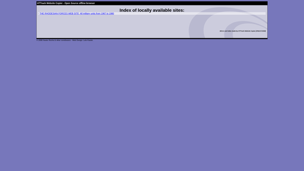 Screenshot of the Rhodesian Army Association Museum Trust website