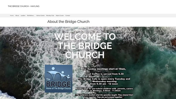 Screenshot of the Bridge Church Hayling Island website