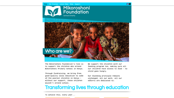 Screenshot of the Friends Of Mikoroshoni Primary School website