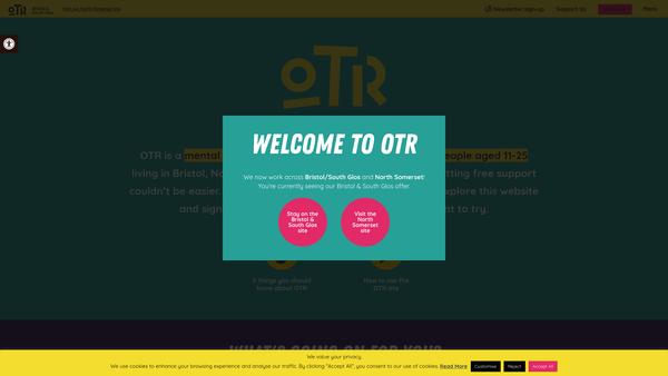 Screenshot of the Off The Record (Bristol) website