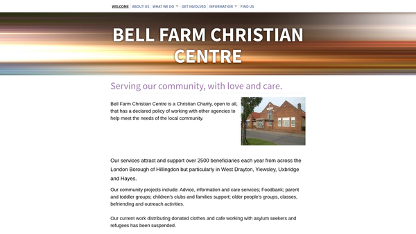 Screenshot of the Bell Farm Christian Centre website