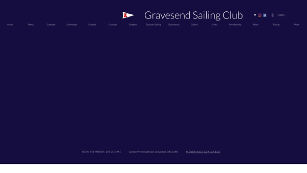 Screenshot of the Gravesend Sailing Club Sailability website