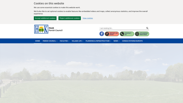 Screenshot of the King George`s Field Hook And Newnham website