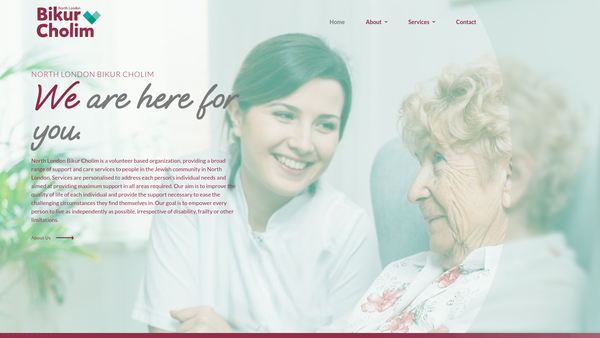 Screenshot of the North London Bikur Cholim Limited website