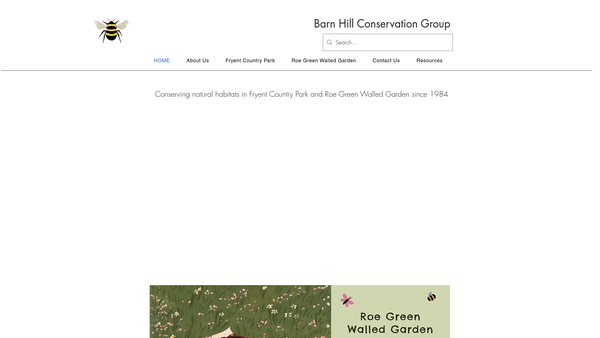 Screenshot of the Barn Hill Conservation Group website