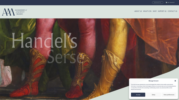 Screenshot of the The Academy Of Ancient Music website