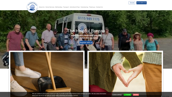 Screenshot of the The Helpful Bureau website