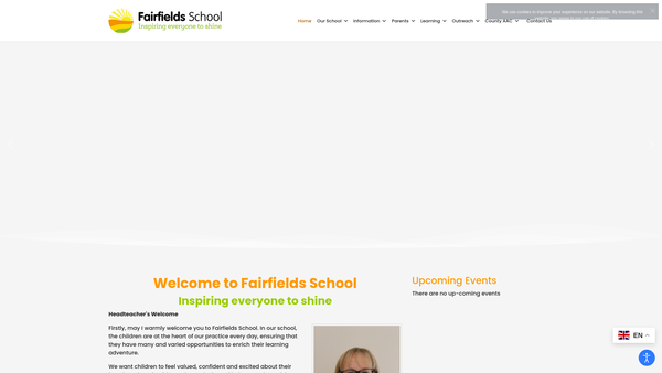 Screenshot of the Fairfields Community Special School website