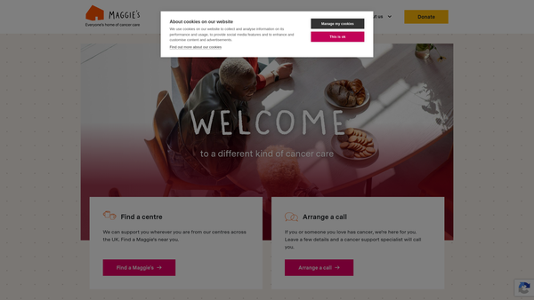 Screenshot of the Royal Free Cancerkin Breast Cancer Trust website