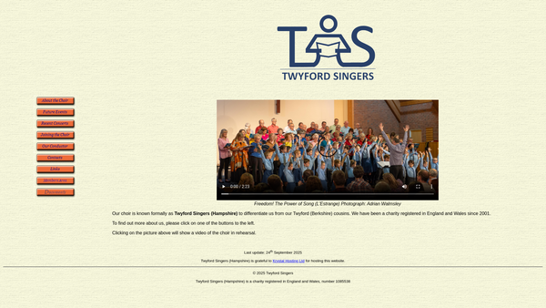 Screenshot of the The Twyford Singers (Hampshire) website