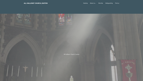 Screenshot of the All Hallows Parish Trust website