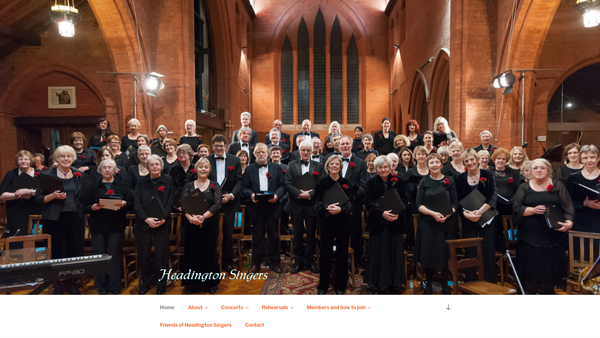 Screenshot of the The Headington Singers website