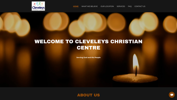 Screenshot of the Cleveleys Christian Centre website