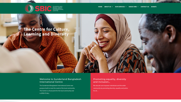 Screenshot of the Sunderland Bangladesh International Centre website