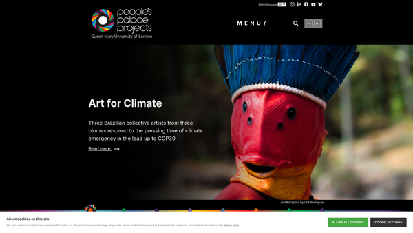 Screenshot of the People's Palace Projects website